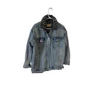 We The Free By Free People Women's Wild Ones Sherpa Trucker Denim Jacket - Small